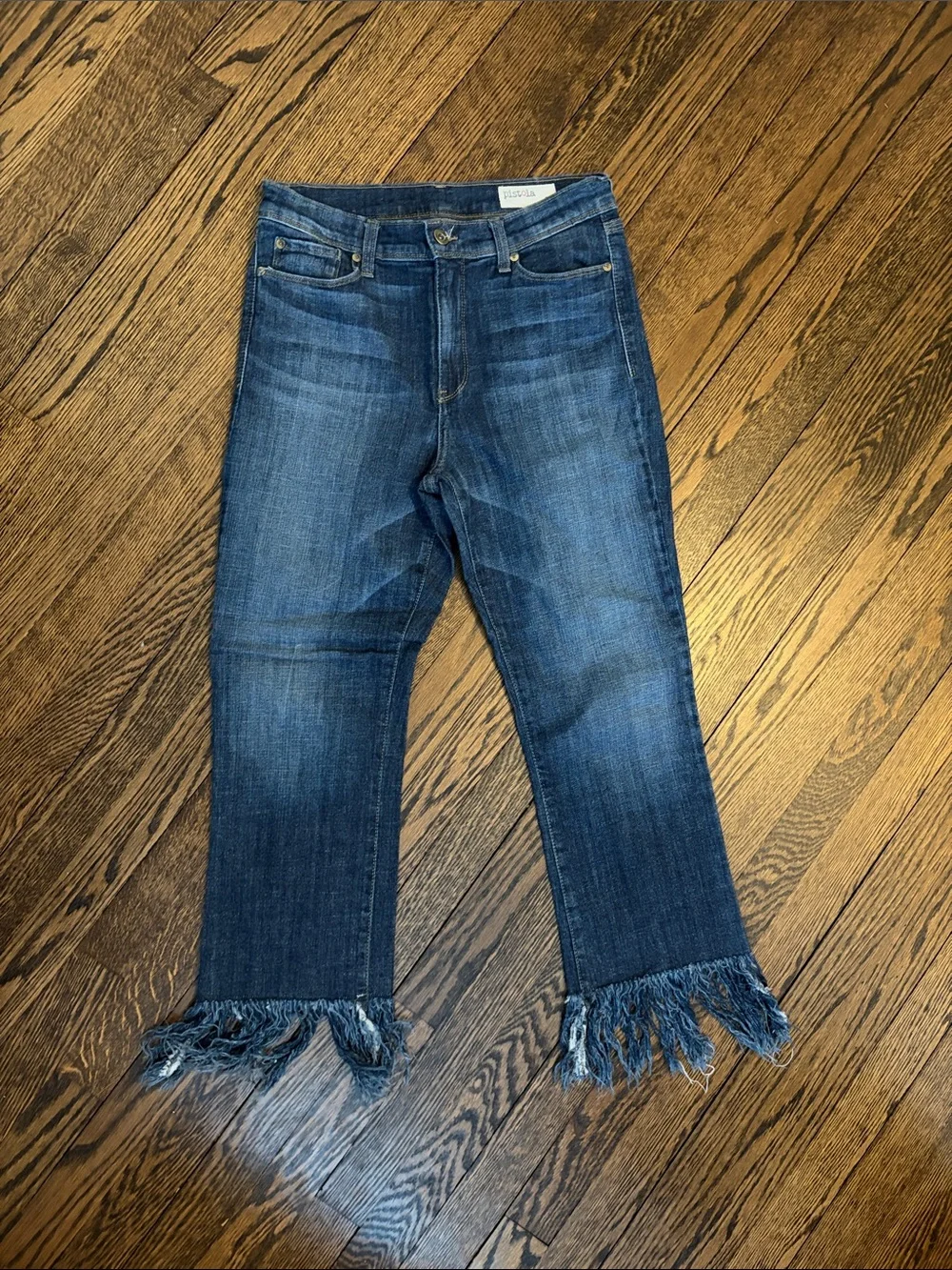Pistola size 29 - Women's Frayed Hem Cropped Blue Jeans